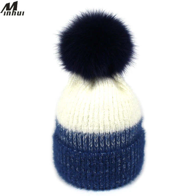 Женская зимняя шапка с помпоном из натурального Лисьего меха | Аксессуары для
