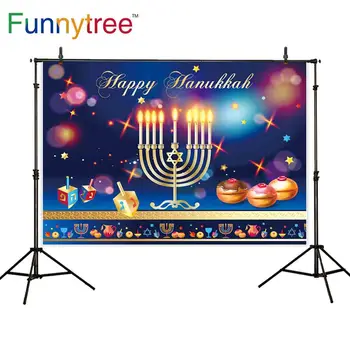 

Funnytree photography studio photo background Happy Hanukkah candle dessert Wine glass photozone photophone photocall party