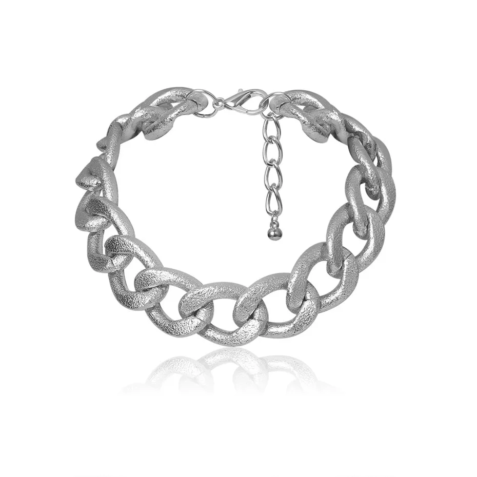 Necklace IngeSight. Z массивное толстое бордюрное кубинское колье-ошейник в стиле панк, хип-хоп, цепочка из тяжелого металла, ожерелье s для женщин и мужчин, ювелирные изделия - Окраска металла: Necklace