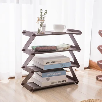 

Creative Shoe Rack 4 Layers Stainless Steel Non-woven Assembly Storage Rack Folding Simple Bookshelf Home Dormitory Organization