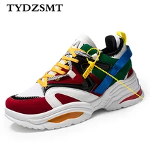 TYDZSMT/ г., женская повседневная обувь белые кроссовки из флока на платформе со шнуровкой, прошитая обувь на танкетке для влюбленных Женщин, zapatos mujer