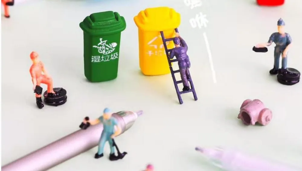 Refuse classification gel pen cartoon neutral pen student prize school stationery office black write pen promotion gift 36pc/lot