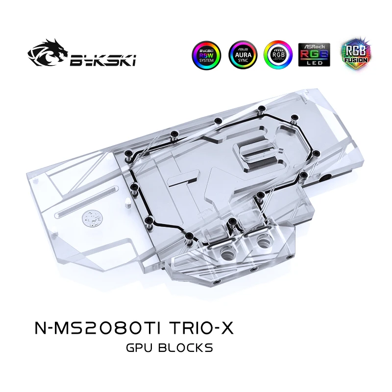 Блок водяного охлаждения Bykski совместимый с MSI Geforce RTX 2080Ti GAMING X TRIO блок