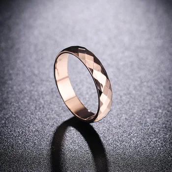 

New Couple Simple Ring Fish Scale Rose Gold Wide Version Titanium Steel Ring Female Engagement Ring