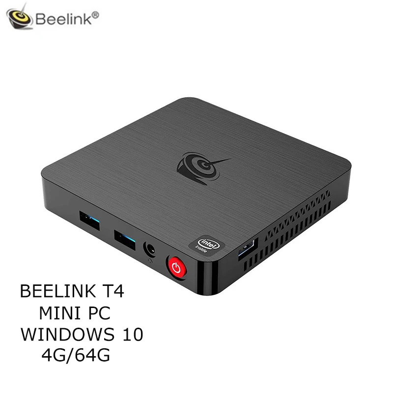 Мини ПК Beelink T4 4G/64G Intel Atom x5-Z8500 HD graphics 600 2,4G/5G Dual Wifi 1000Mbps LAN HDMI + DP USB3.0 поддержка 4K