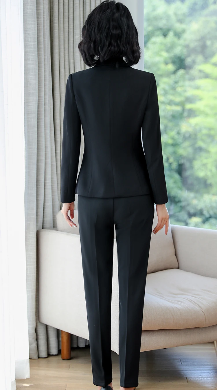 New Spring and Autumn 2 Pieces Formal business Suit women Work Wear Solid color for women Office Lady uniform OL style