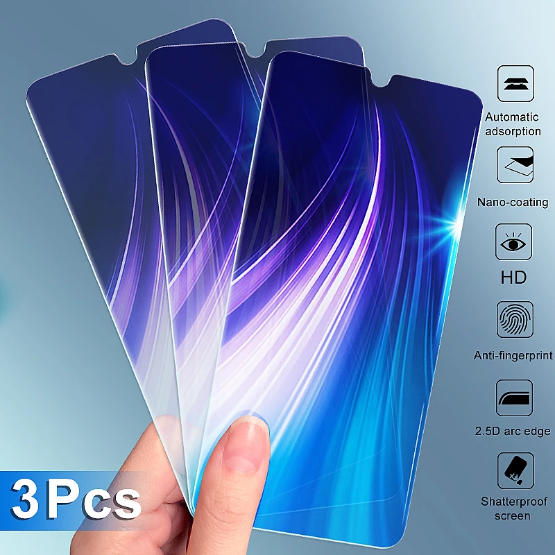 

3-1Pcs Protective Glass For Redmi 8 8A Film Screen Protector For Xiaomi Redmi Note 8T 8 7 K30 Note 9S 9 Pro Max Tempered Glass