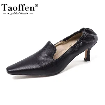 

TAOFFEN Women Pumps Square Toe Women Shoes Fashion Low Heel Soft Shallow Party Daily Casual Office Lady Footwear Size 34-48