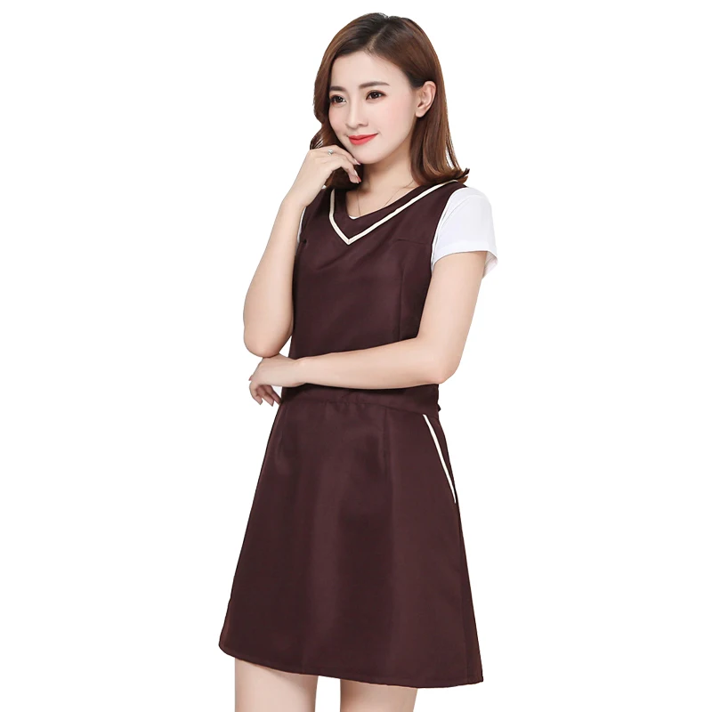 Coffee Shop Flower Shop Nail Work Waiter Apron Dress Household Overalls Brief Adult Sexy Girl Woman Apron Polyester With Pocket