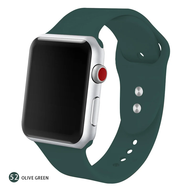 Olive green Мягкий силиконовый сменный спортивный ремешок для 38 мм Apple Watch Series1 2 3 4 5 42 мм ремешок для наручных браслетов для iWatch Sports Edition - Цвет ремешка: Olive green