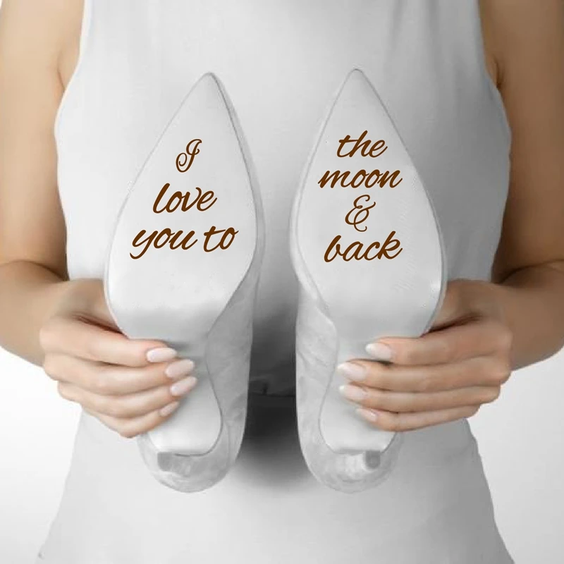 I Love You To The Moon And Back винил наклейка, Бесконечная любовь наклейка, свадебная Новинка обувь клеи Аксессуары декор