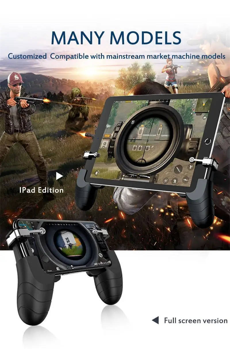 

For Ipad Tablet Phone Trigger Fire Button Aim Key Mobile Games Grip Handle L1R1 Shooter Joystick PUBG Mobie Controller Gamepad
