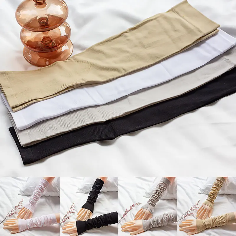 Arm Sleeves Ice Arm Sleeves 1 Pair Men Women Cycling Arm Sleeve Anti-sweat Arm Warmers Running Bicycle Cycling cuff Sun Protection Cuff Cover Protective