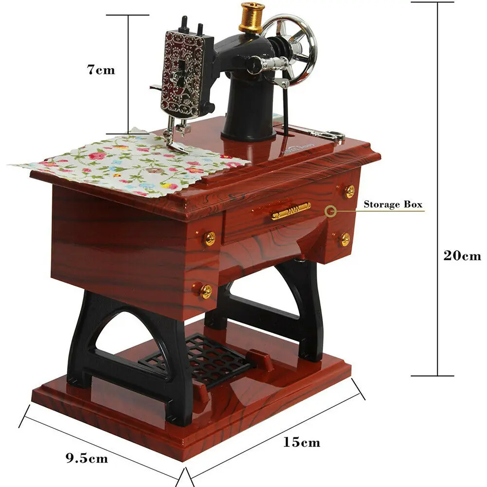 Creative Gifts Birthday Gift Music Boxes Sewing Machine Music Box Mini Creative Retro Sewing Clockwork Box Gift music box