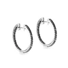 Black Awn 2022 New Classic 925 Sterling Silver Round Black Trendy Spinel Engagement Hoop Earrings for Women Fine Jewelry I181 ► Photo 3/5