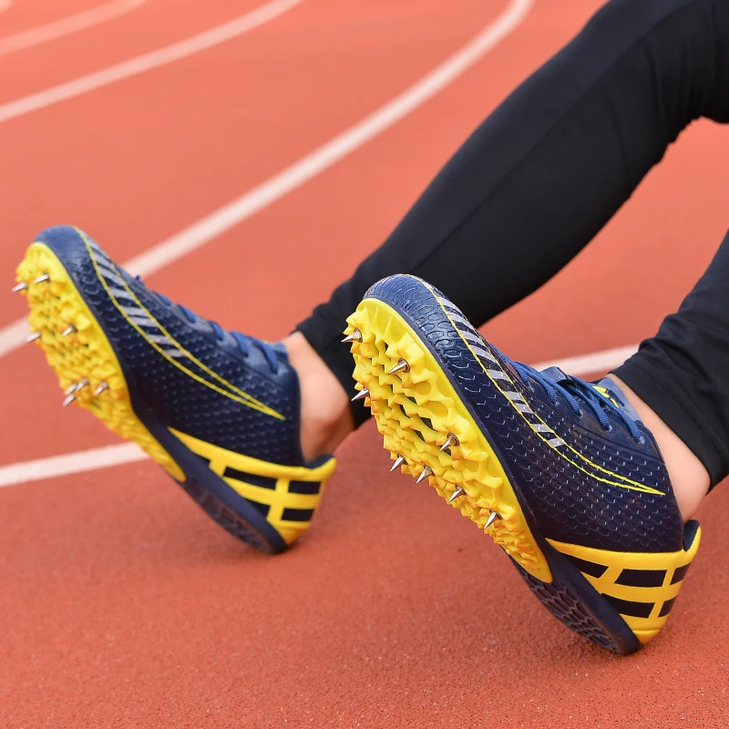 Беговые Спортивные шиповки для мужчин и женщин шиповки беговые кроссовки синие оранжевые спортивные шиповки профессиональные кроссовки для гонок