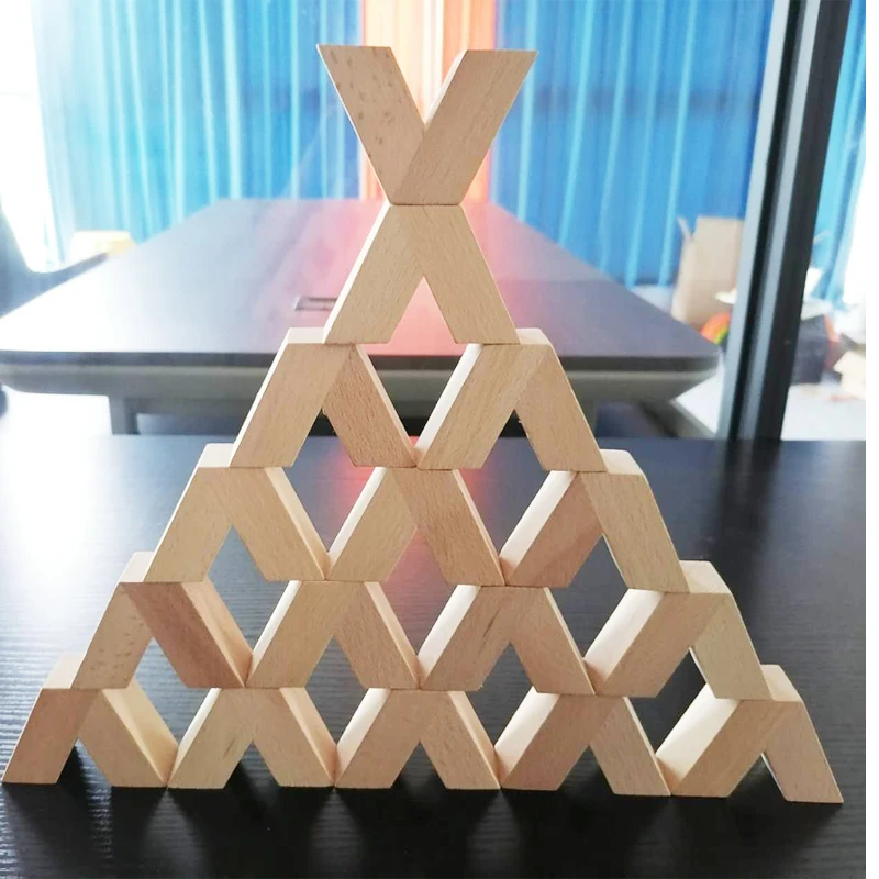 

16pcs Wooden Blocks V Shape Stacking Balance Building Blocks kids Educational Toys Creative building blocks toys for Children