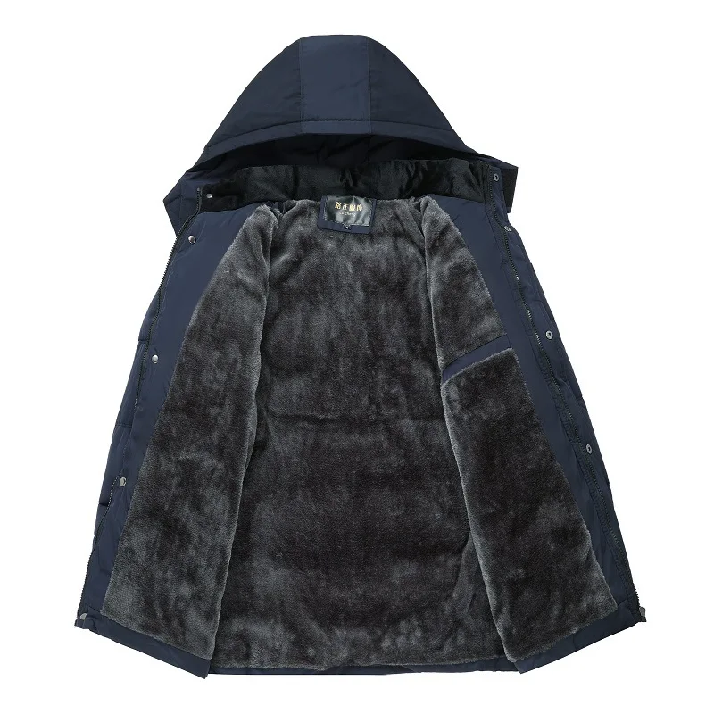 Теплое модное зимнее пальто с капюшоном для мужчин, ветрозащитная зимняя куртка, парка, подарок для отца