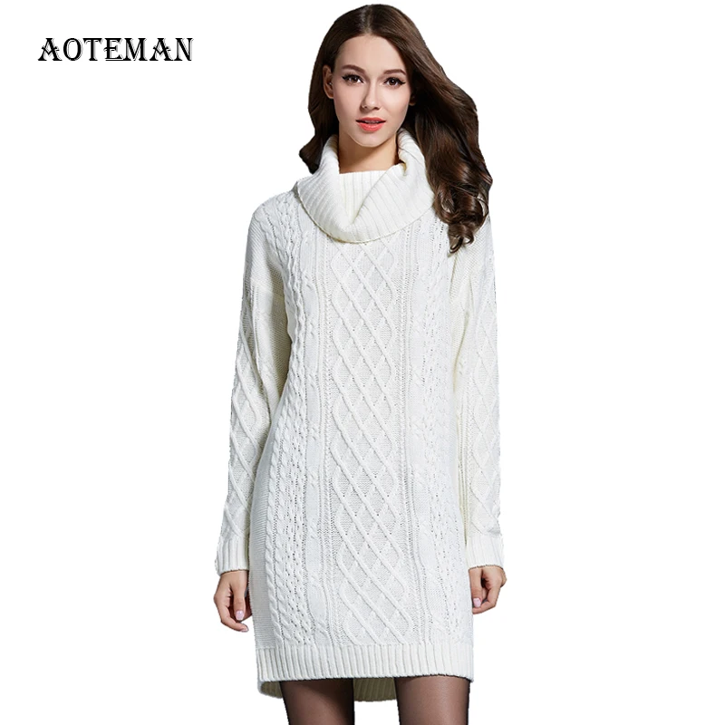 

Autumn Winter Sweater Women 2019 Casual Vintage Solid Warm Black Turtleneck Sweaters Female Oversize Long Sleeve Knitted Sweater