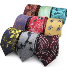 Новинка, стандартный размер, галстук, Цветочные Галстуки для джентльменов, мужские дизайнерские вечерние галстуки из полиэстера, тонкая стрела, ширина 7 см