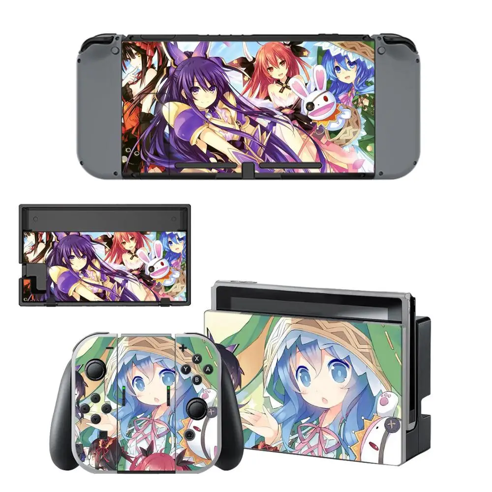 Аниме милая девушка Tokisaki Kurumi rend переключатель виниловые наклейки для nintendo Switch консоли и контроллер кожи набор