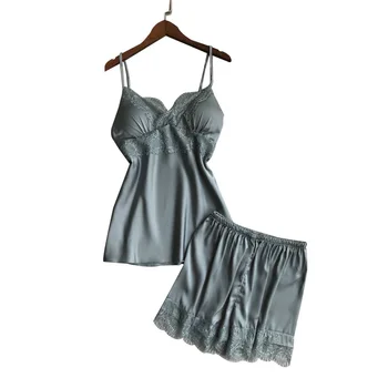 

V-Neck Backless Pajamas Set Women Sleepshirt Robe Gown Summer Pyjamas Sleeveless Pijama Lounge Sleep Suit Nightwear Home Clothes