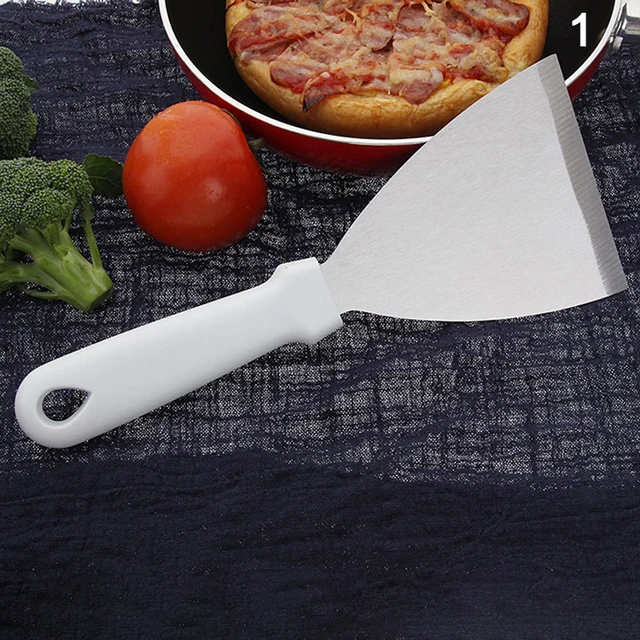 Rozsdamentes Acél Szegecselt Étterem Grillezés Bbq Szerszámok Pizza Steak Sült Lapát Spatula Turner Konyhai Edények - Image 2