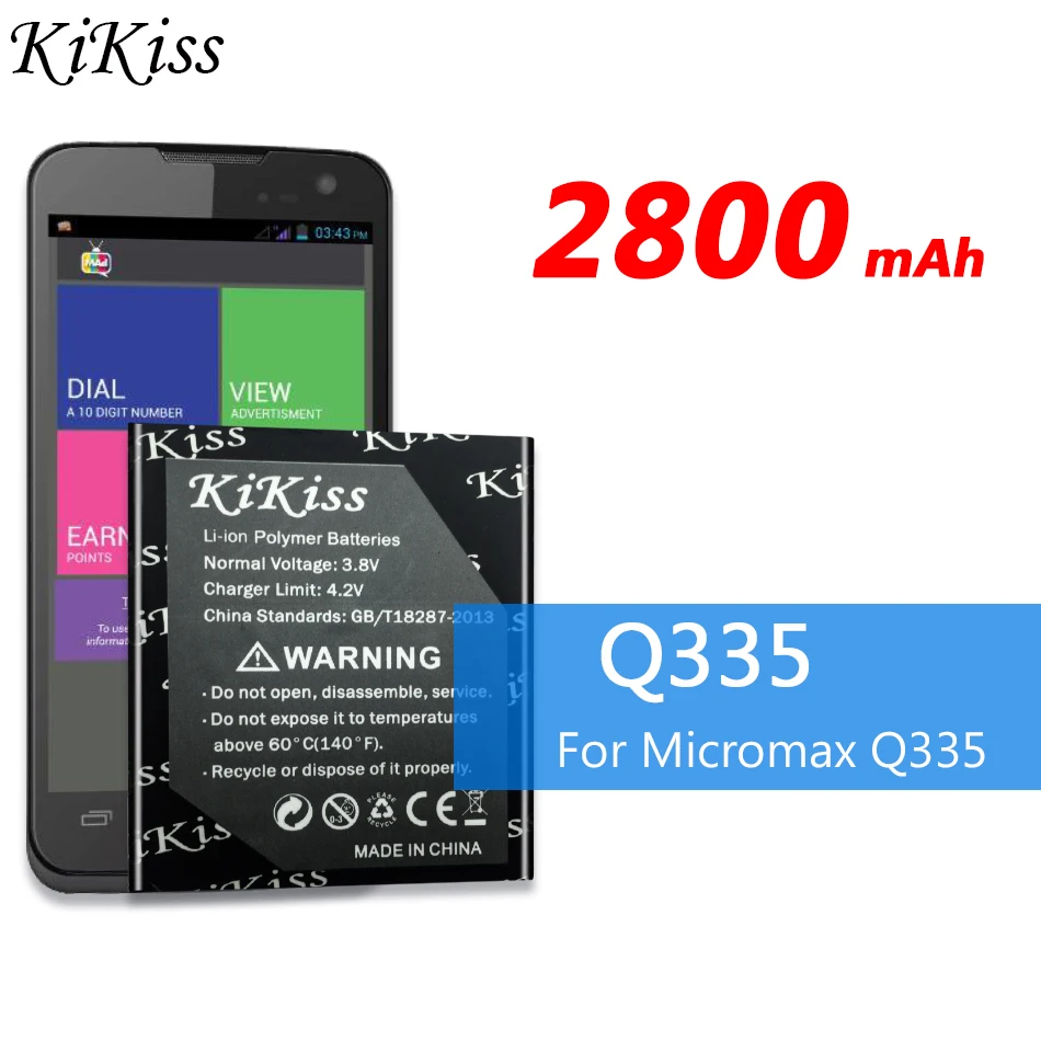2800 мАч аккумулятор для мобильного телефона высокой емкости замена Micromax Q335 +