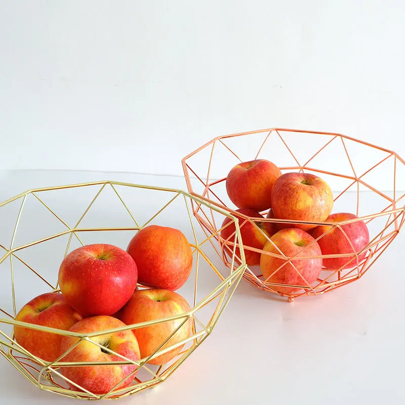 Скандинавская железная художественная корзина для фруктов, миска для хранения закусок, для гостиной, бытовая металлическая проволочная корзина, стол для хранения, кухонная Стоковая стойка