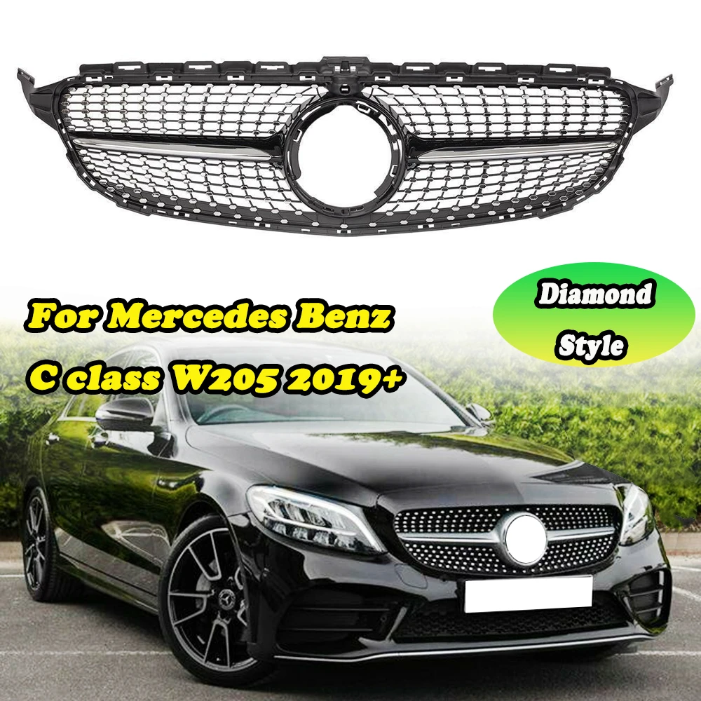 でのお グリル Mercedes W205 CClass Facelift 20192021 Black Diamond Front