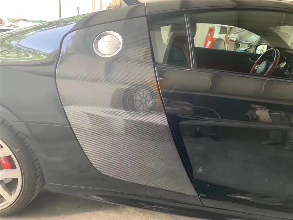 Углеродное волокно внешняя Боковая дверь лезвия панели для R8 2DR Coupe V8 V10 2008- гоночный автомобиль кузов крышка Замена