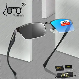 Очки из нержавеющей стали для близорукости, для компьютера, мужские очки, прозрачные линзы, очки, анти-синий луч, оправа для очков-4,5-5,0-5,5-6,0