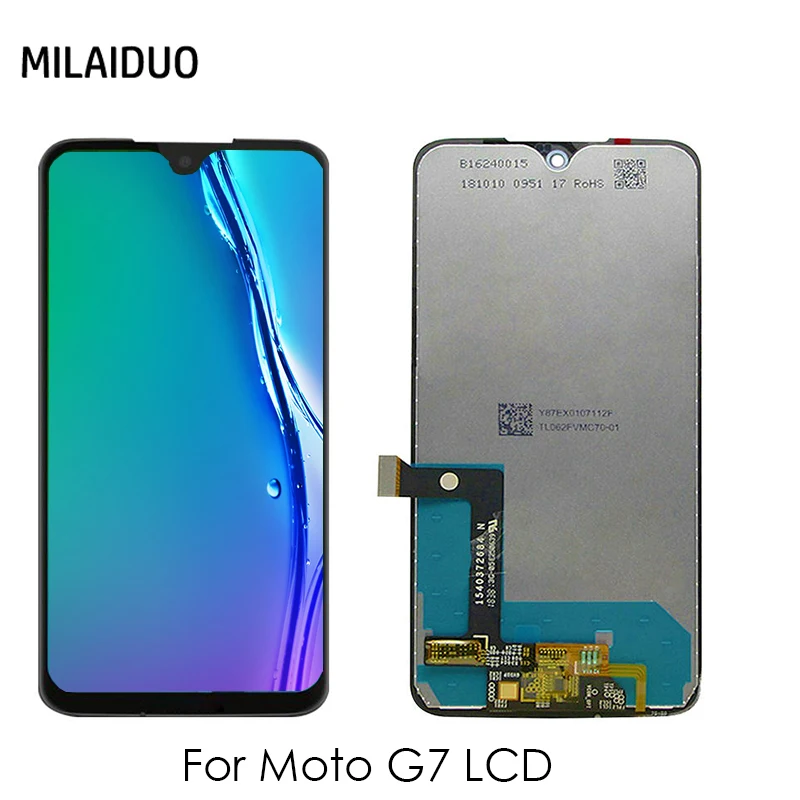 

LCD Display For Motorola Moto G7 XT1962 LCD For Moto G7 Touch Screen Sensor Panel Digiziter Assembly Replacement Black No Frame