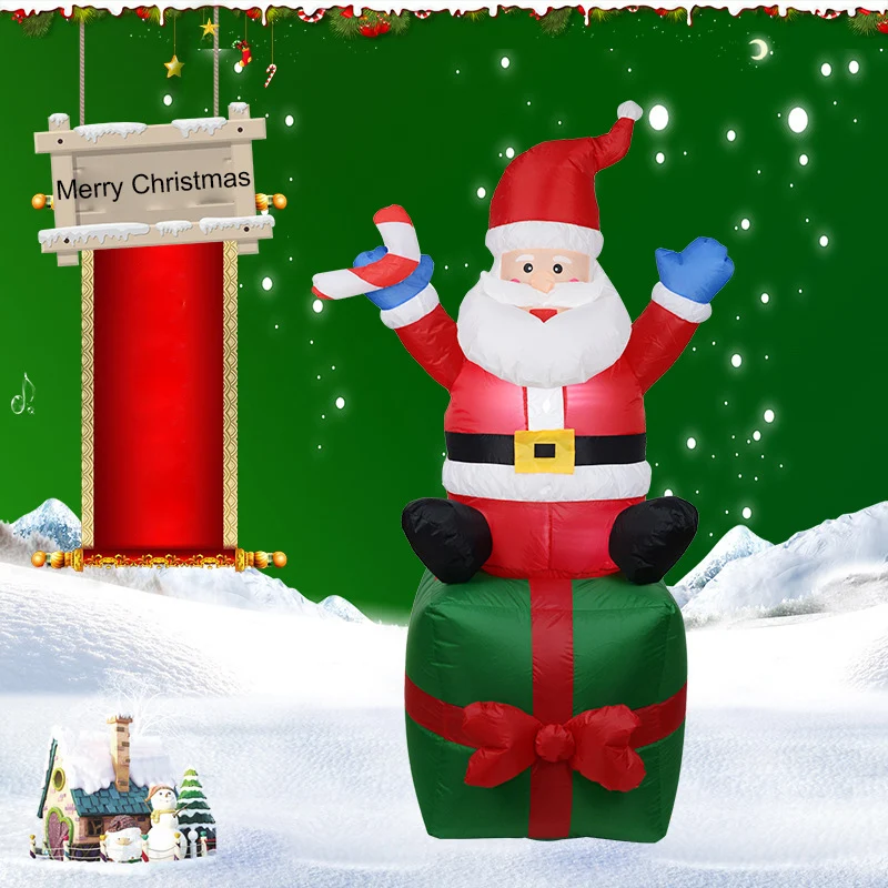 

Merry Christmas Santa Claus Inflatable Doll Decorations For Home Outdoors Christmas Decor Yard Arch Ornament 2019 New Year Gift