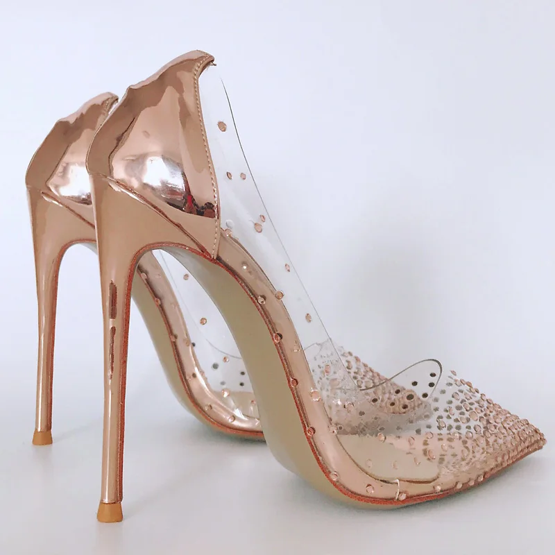 Sexy Stiletto Gold Heels Pumps Women 