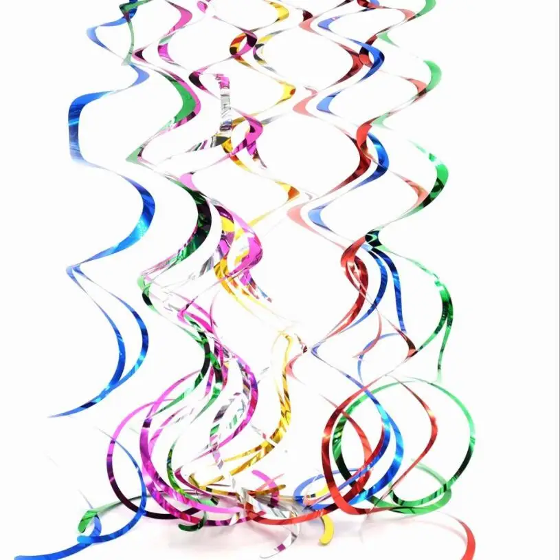 

6PCS Lovely Swirl Decoration DIY Metallic Hanging Pendant for Wedding Supplies Baby Shower Birthday Party Decorations
