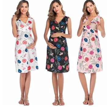 

2020 Vestidos Nursing Pregnancy Dress Clothes Pregnant Clothes Women Sundress Breastfeeding Dresses pregnancy dress photography