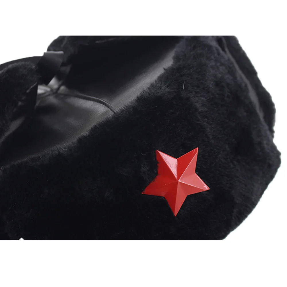 Китайский Русская Армия Trooper Hat Ushanka Зимняя Зеленый Теплый Cap С Красной Звезды, Знак