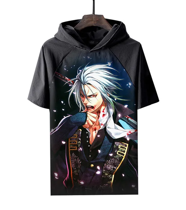 Style3 Футболка с изображением в стиле аниме косплея Hakuouki Hakuoki с капюшоном и изображением героев мультфильмов мульти-стиль Короткие Тошизо Хиджиката Сайто Хаджиме Косплэй Motivs Аниме футболки - Цвет: Style3