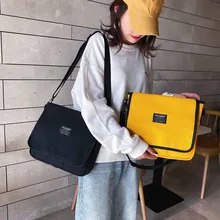 Ретро Женская одноцветная сумка через плечо Большая вместительная Холщовая Сумка на плечо высокое качество маленькая квадратная сумка Bolsa Feminina