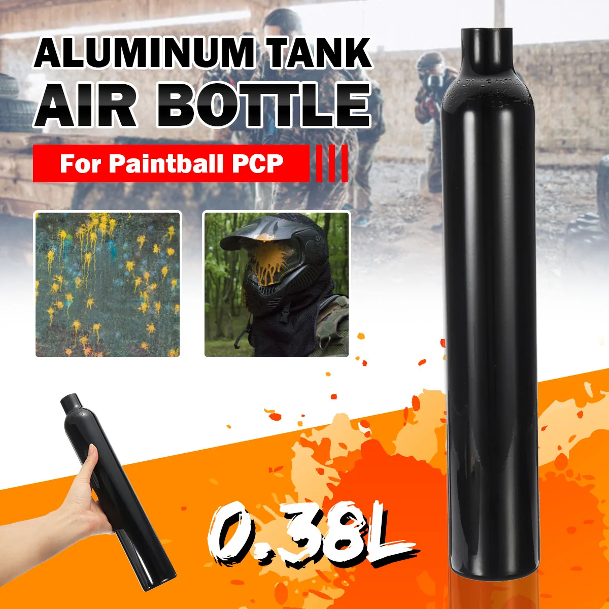 Новый 3000PSI 0.38L алюминиевый бак воздушная бутылка 5/8 &quot-18 UNF для пейнтбола PCP | Спорт