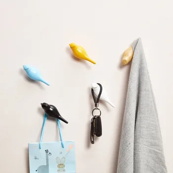 

Creative Bird Decoration Hook Wall Decoration Bedroom Door Coat Hook Single Hook Bird Coat Hook Resin Gift Home Decoration