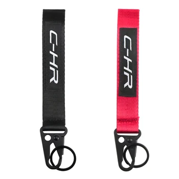 

1pcs Lanyard Car Keychain Lanyard Hanging Strap with Black Hook Key Chain Rings Accessories For Toyota C-HR Car styling