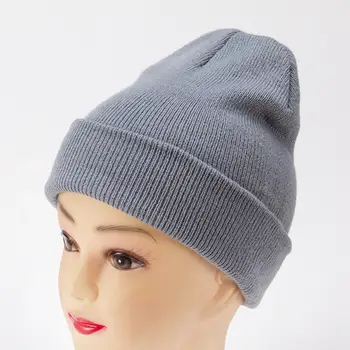 

Beanie Chic Girl Winter Fall Solid Color Cuffed Woolen Yarn Knitted Warm Hat Cap Beanie Hair Accessories Cuffed Hat Winter Hat