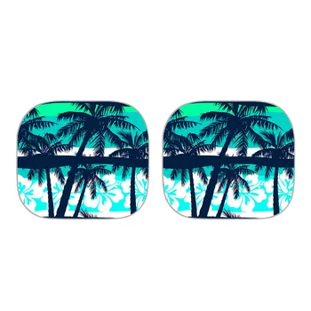 

Palm Tree Beach Print 2-piece Auto Front Windshield Sun Shades Anti UV and Heat Foldable Car Sunshade Fit Most Car SUV Customize