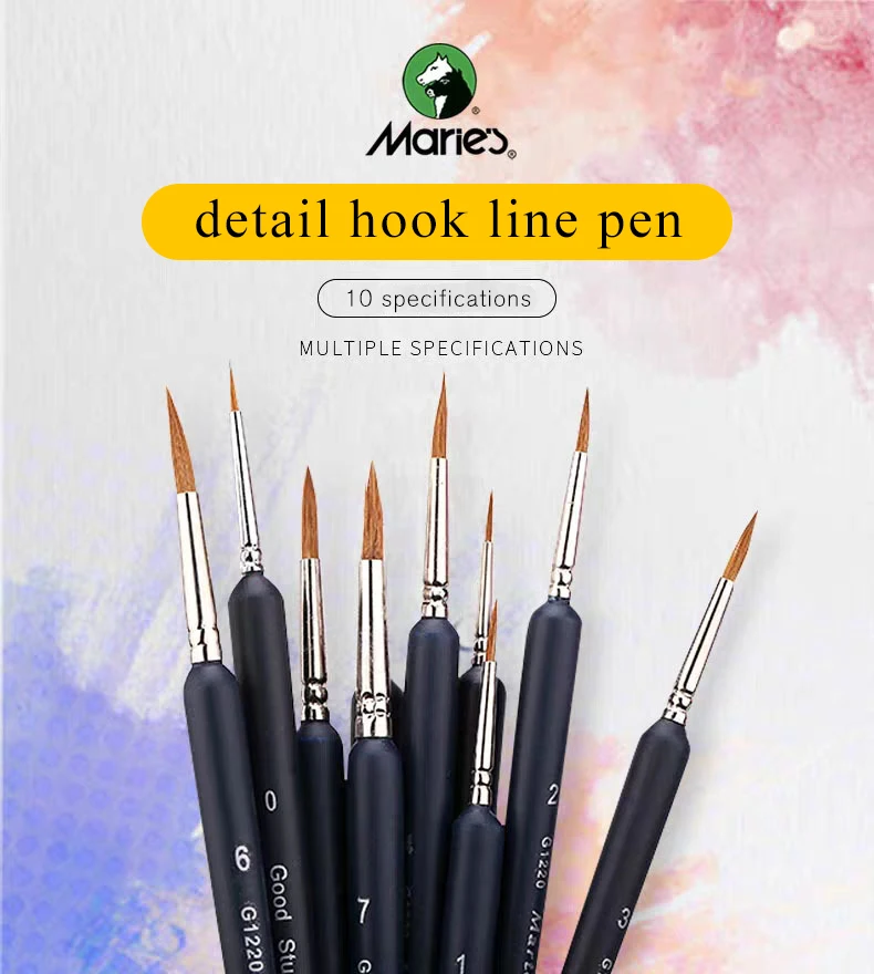 Linha de Gancho para o Detalhe da Arte da Pintura da Escova Arte do Prego a Marie Está Qualidade Premium Miniatura Conjunto Cabelo Fuinha Pincel Caneta Desenho 10pcs 2 Conjunto Cabelo Fuinha Pincel Caneta Linha de