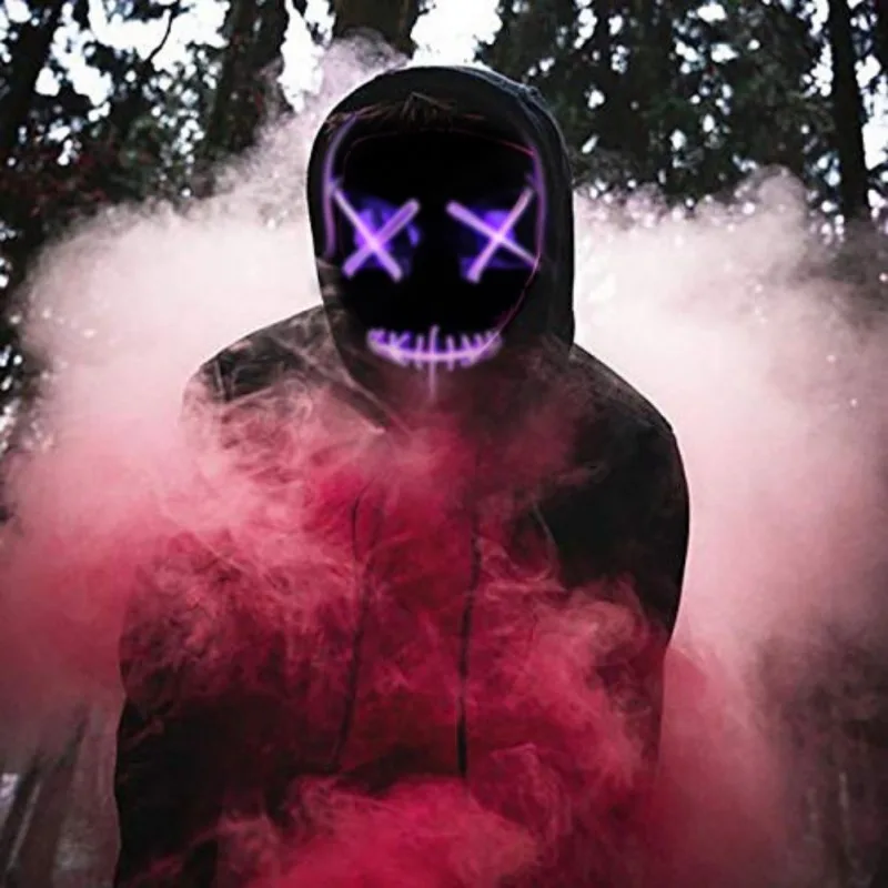 Череп дизайн Хэллоуин СВЕТОДИОДНЫЙ маска очистка маски выбор тушь для ресниц костюм DJ вечерние светящиеся маски Светящиеся в темноте