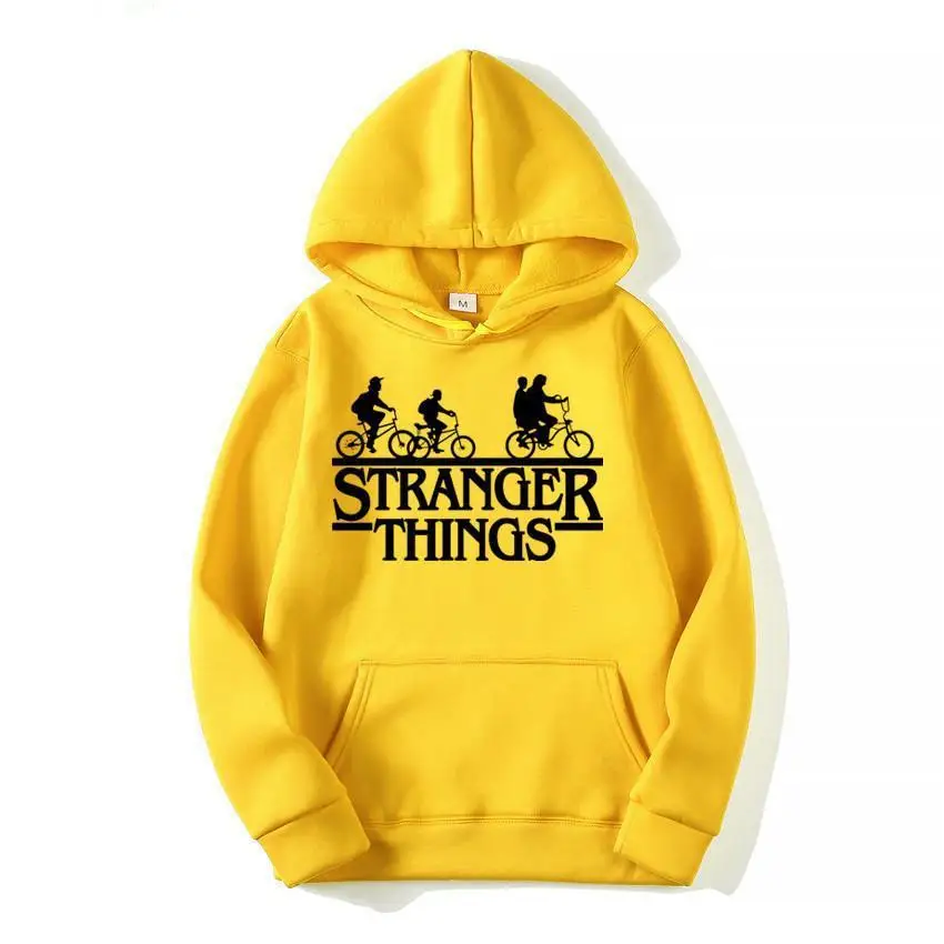 

2019 Trendy Faces Stranger Things Hooded Mens Hoodies and Sweatshirts Oversized for Autumn with Hip Hop Winter Hoodies Men Brand