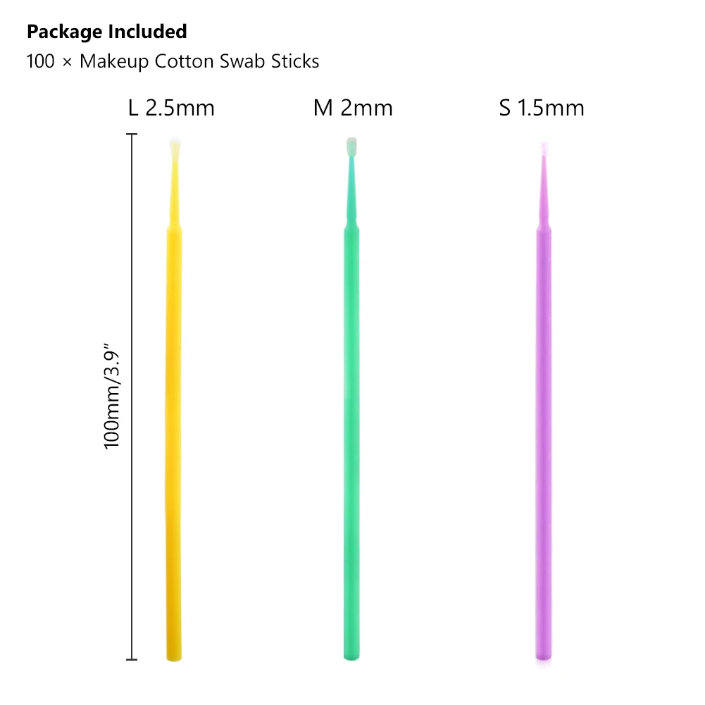 100 шт одноразовые красочные ватные тампоны щетка для ресниц очищающий тампон горячее естественное приспособление для снятия ресниц комплект микрочипов татуировки