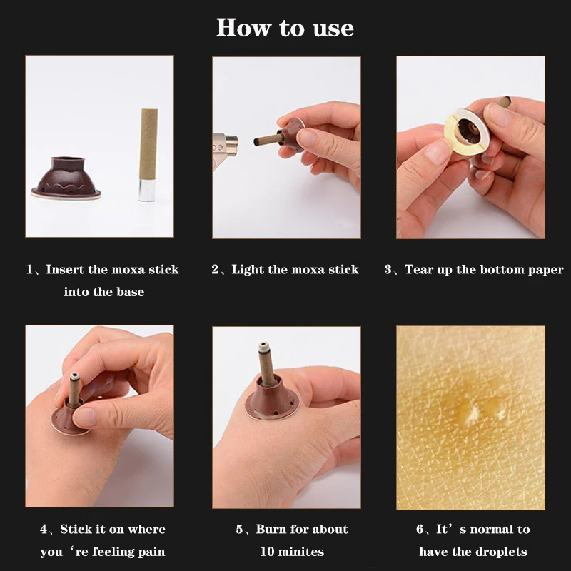 Moxibustion Tube Paste Moxa Self-stick Mugwort Candle Therapy Heating Acupunture Meridian Massage Warm Body Massager 50Pcs